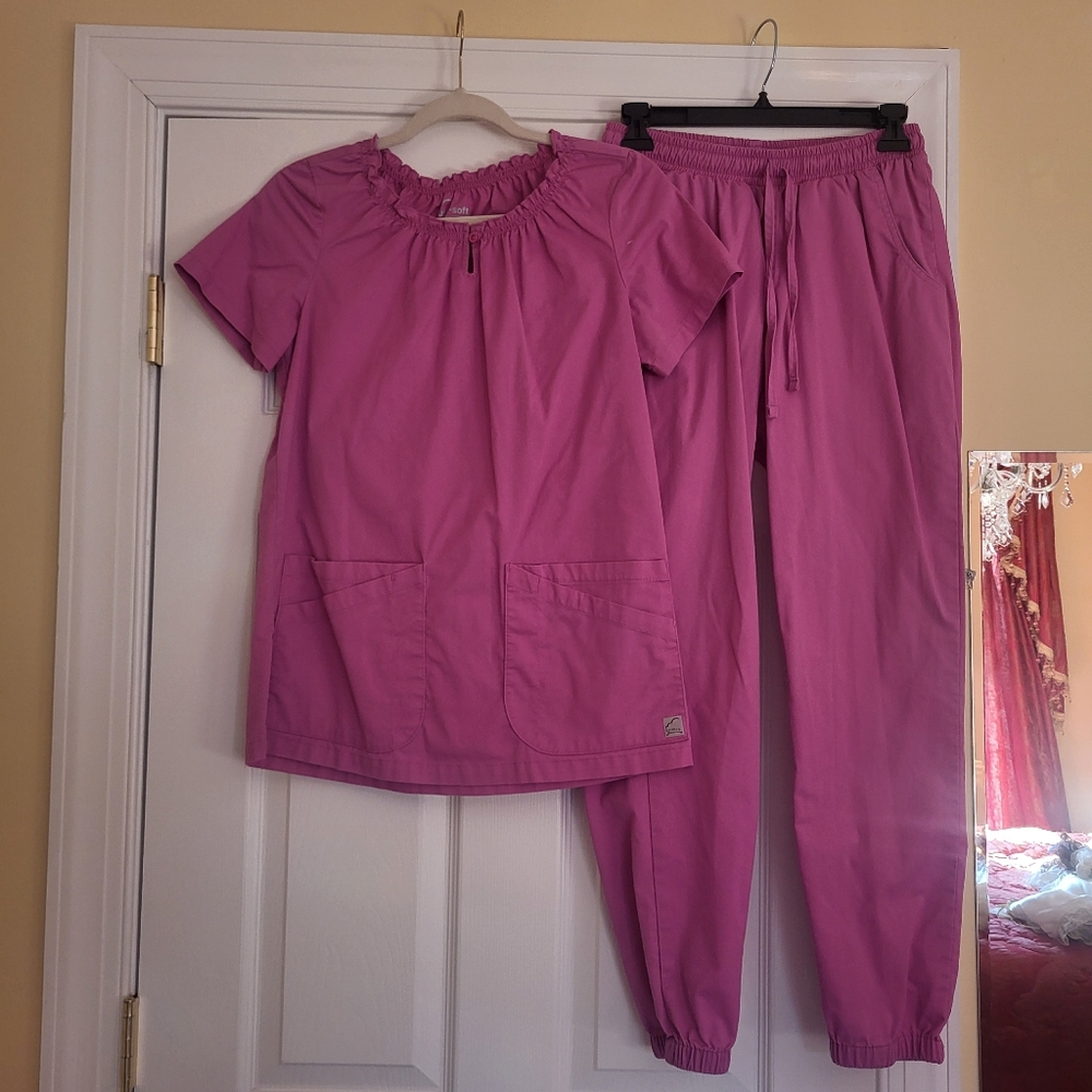 Buttersoft Stretch Purple Scrub Set Size S